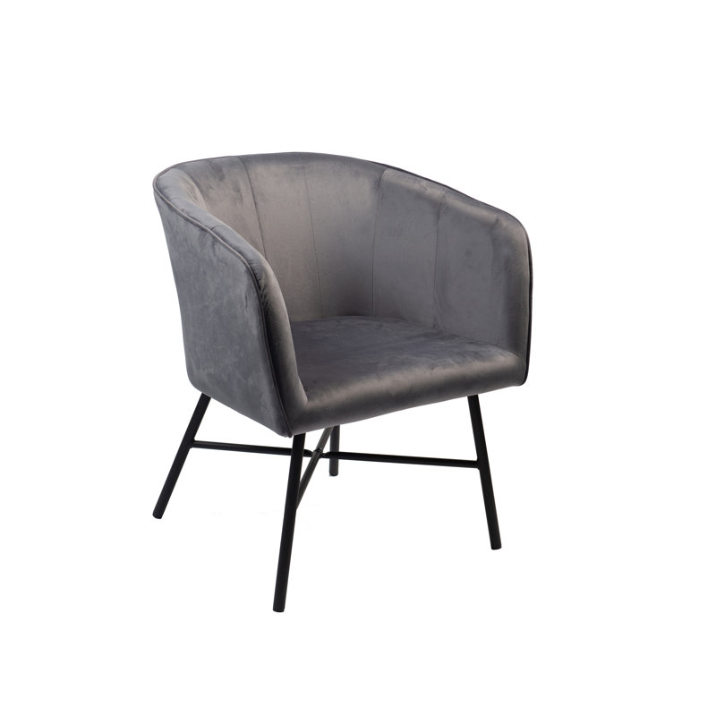 Daevin 17.34'' H Velvet Upholstered Armchair, Dark Gray