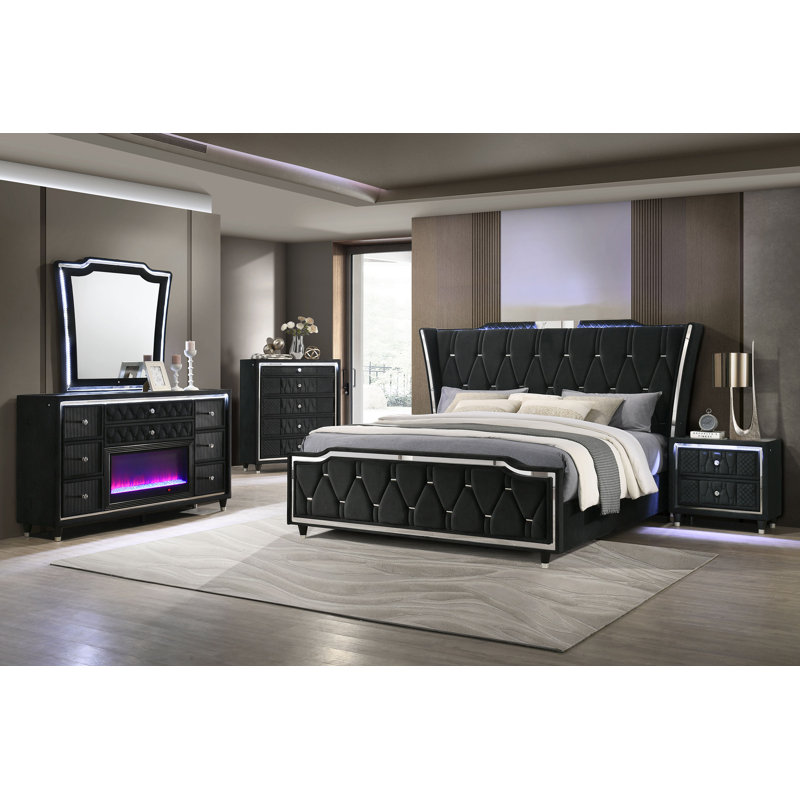 Ensemble de chambre avec grand lit 5 pièces Schum, Grand lit