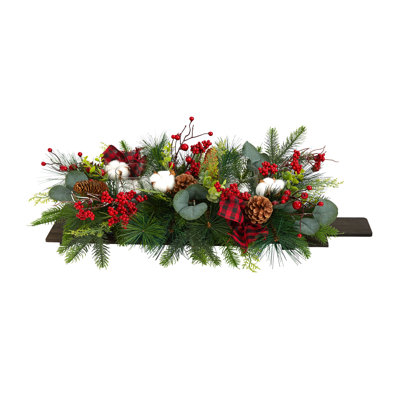 7 " Faux Berry and Eucalyptus in