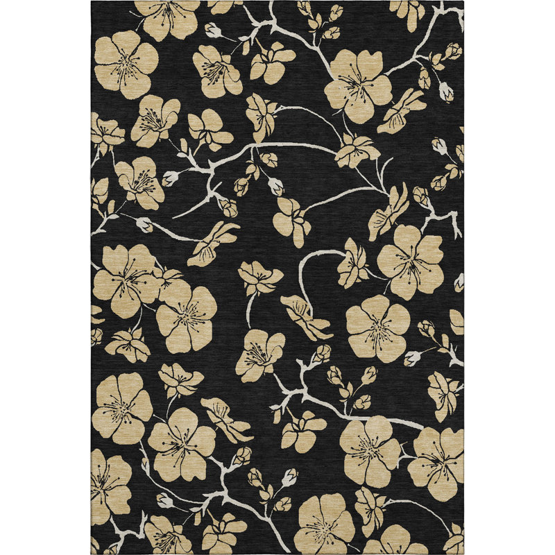 Tapis floral Premium lavable à la machine Diskin AMF1034, Rectangulaire 8 pi x 10 pi
