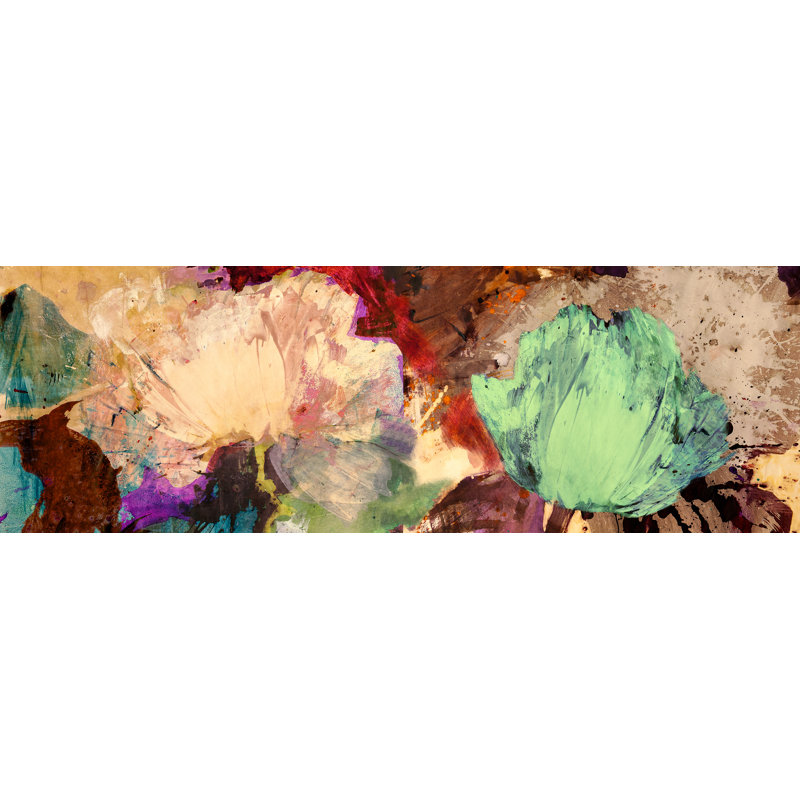 Floating Flowers II by Jim Stone - Wrapped Canvas Painting, 40cm H x 120cm W x 4cm D