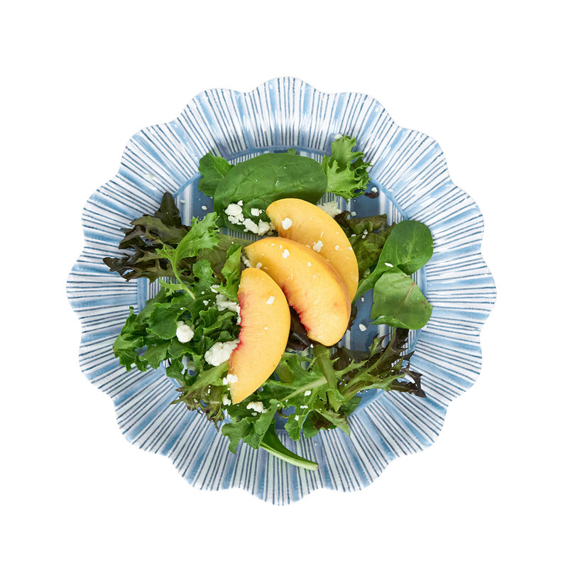 Cabana Stripe Melamine Dessert/Salad Plates, Ocean