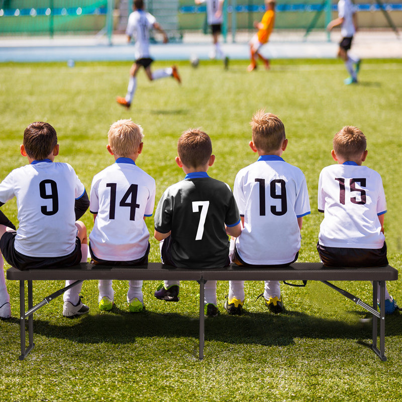 Banc pliant en plastique pour patio, Brun, H 16,93 po x l 72,05 po x P 11,81 po