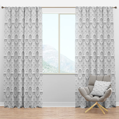 Panneau de rideau simple semi-diaphane avec passe-tringle Scandinavian