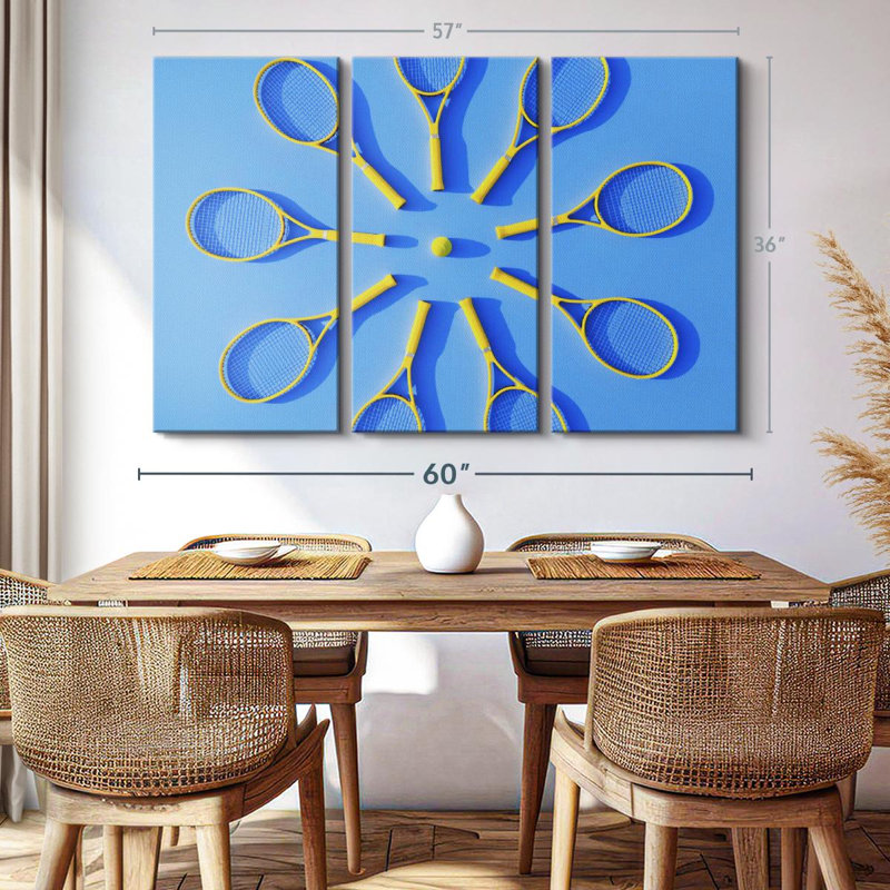«Tennis Racket Circle» sur toile, H 36 po x l 57 po x P 1,25 po