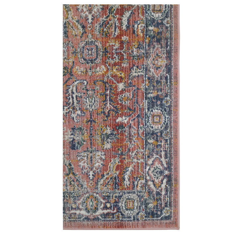 Oriental Machine-Made Red/Blue Area Rug, Runner 2'8" x 10'