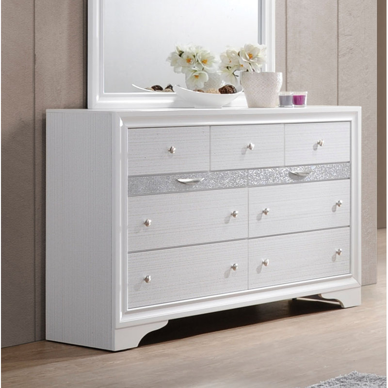Commode 9 tiroirs Sepviva, Blanc