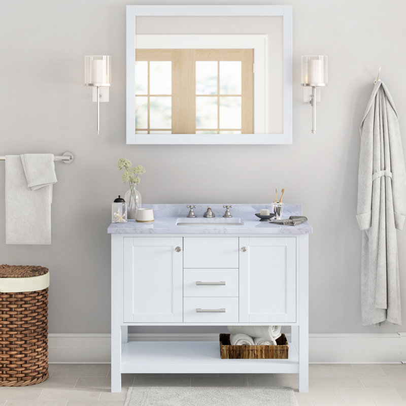Babineaux 42'' Single Bathroom Vanity with Marble Top
