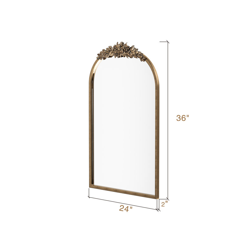 Miroir arqué embossé, 36 po x 24 po, Bronze