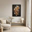 Tableau sur toile à motif abstrait tourbillonnant or et bronze-1081741186