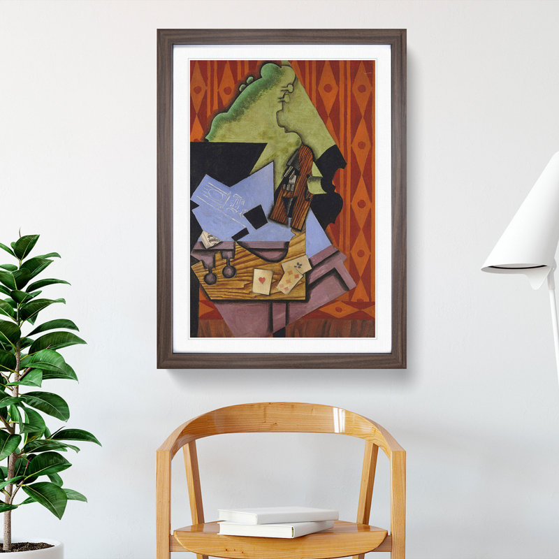 Violin Still Life Vol.2 by Juan Gris - Picture Frame Painting, Walnut, 48cm H x 36cm W x 2cm D