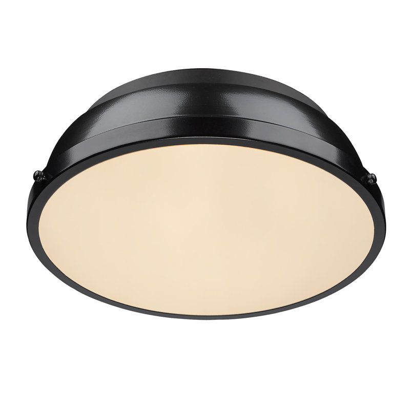 Calico Steel Flush Mount, Black, Matte Black
