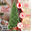 Arbre de Noël à charnière mince avec branches en PE + PVC et support en métal stable-316352551