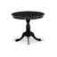 L'ensemble de 5 pièces de coin-repas comprend une table de cuisine ronde avec piédestal et 4 chaises Parson rembourrées en tissu gris foncé Gotham, noir brossé-1120927366-1120883399
