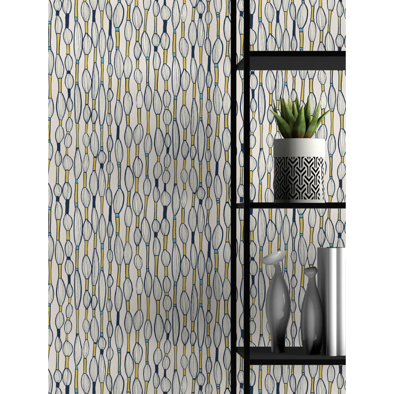 Rouleau de papier peint L 33 pi x l 20,5 po Susan Hable, Jaune