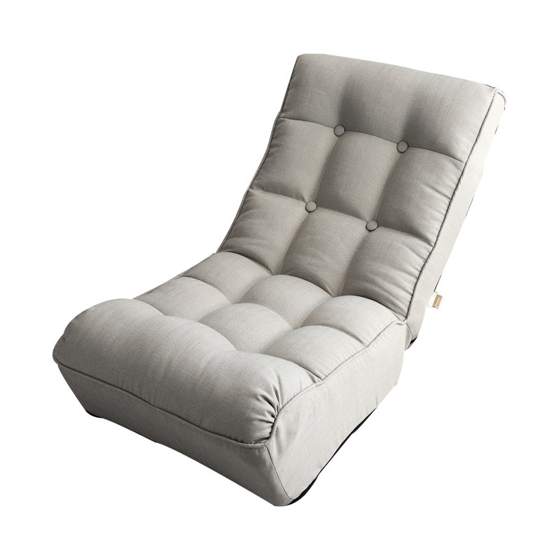 Balcony Chair - 4-segment Adjustable Gray Metal Reclining For Living Room, Space Efficient Back