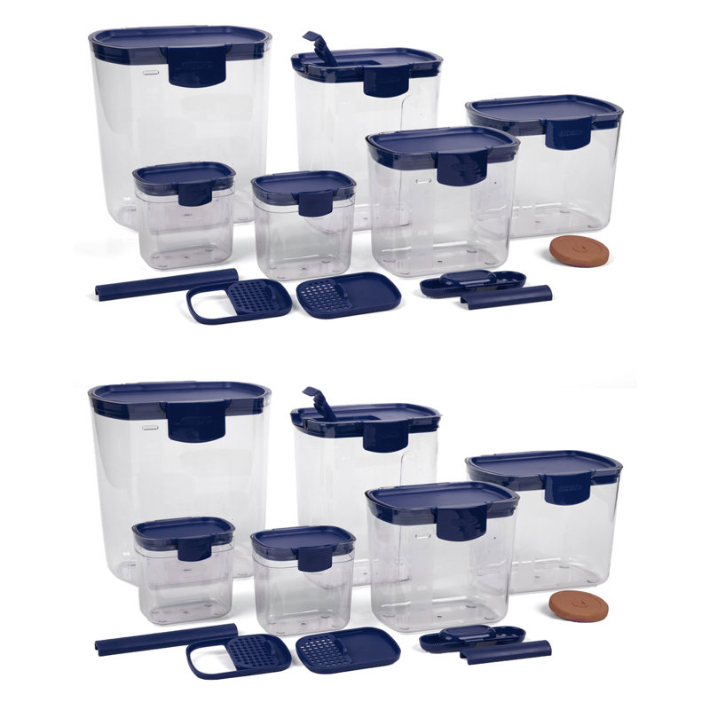 Food Storage Container, Clear/Blue
