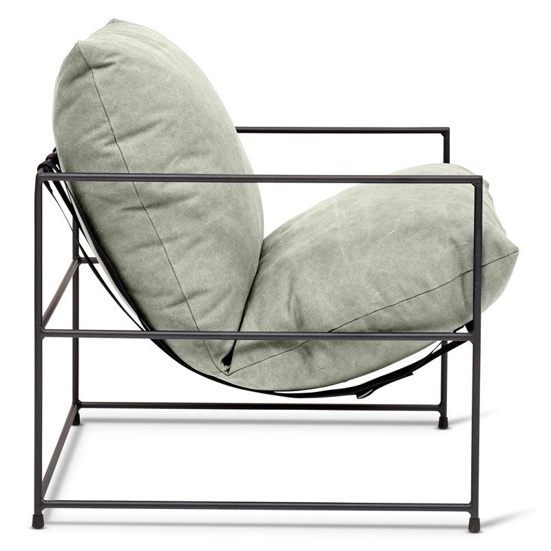 Danita Armchair, Washed Green Performance Canvas