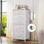Grey Fabric 5 Drawers Chest with Steel Frame & Wood Top Space Saving Organizer for Hallway