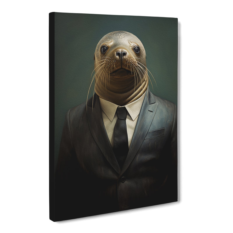 Sea Lion In A Suit No.3 - Print, 50cm H x 35cm W x 3cm D