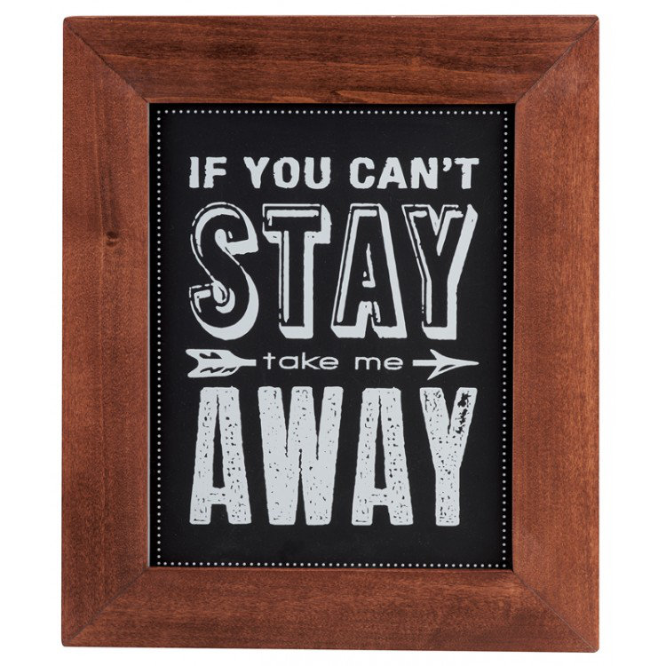 Large Brown Wood Framed Chalkboard Signage