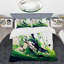 «Green and White Abstract Ink Expression IV», ensemble de housse de couette à peinture abstraite-101243256