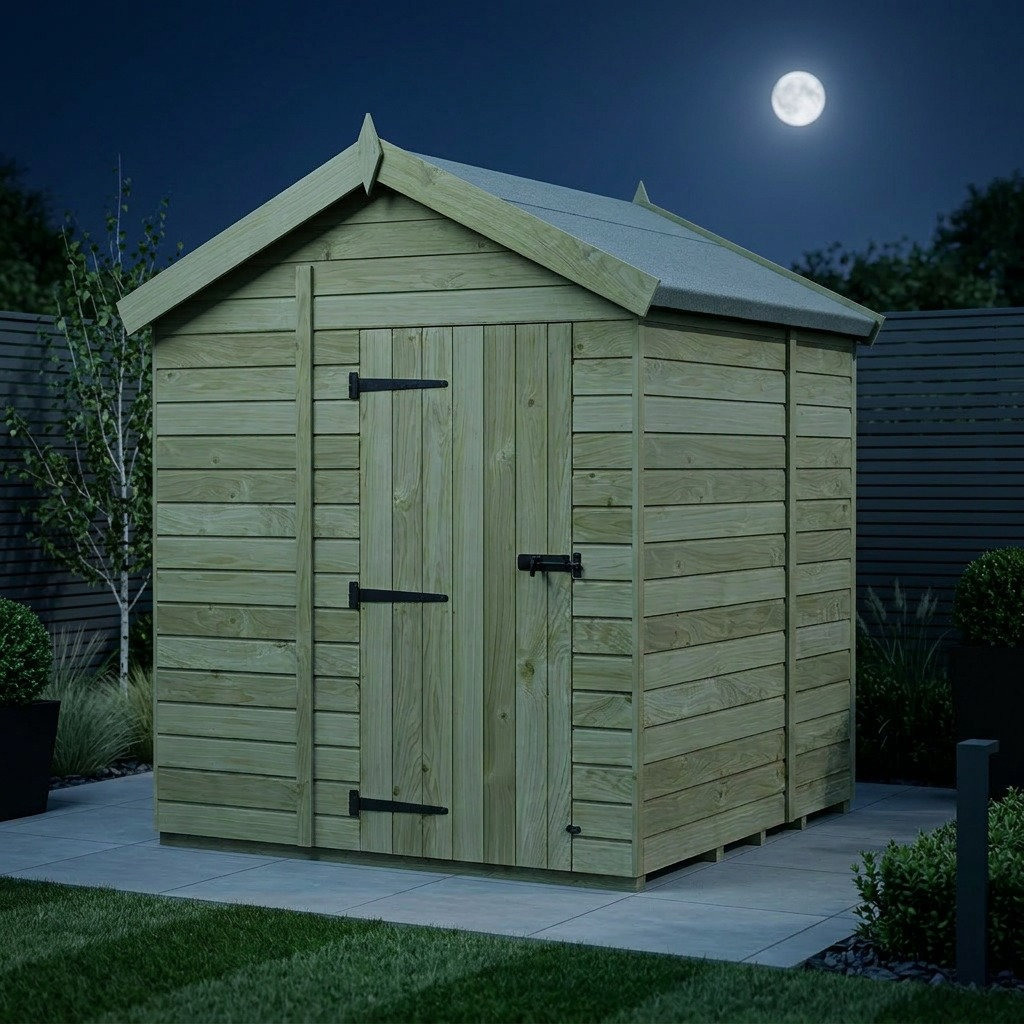 Total Sheds 6ft x 6ft Apex Garden Shed - Single Door - No Windows - Pressure Treated Timber - UK Manufactured