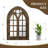Vintage Arched Window Wall Mirror With Openable Shutters, Decorative Accent Mirror For Home-124569826-124569825
