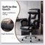 Fauteuil de bureau de direction à hauteur réglable avec repose-pieds, confortable, inclinable, dossier haut, idéal pour le jeu et le bureau, en cuir résistant, pivotant à roulettes.