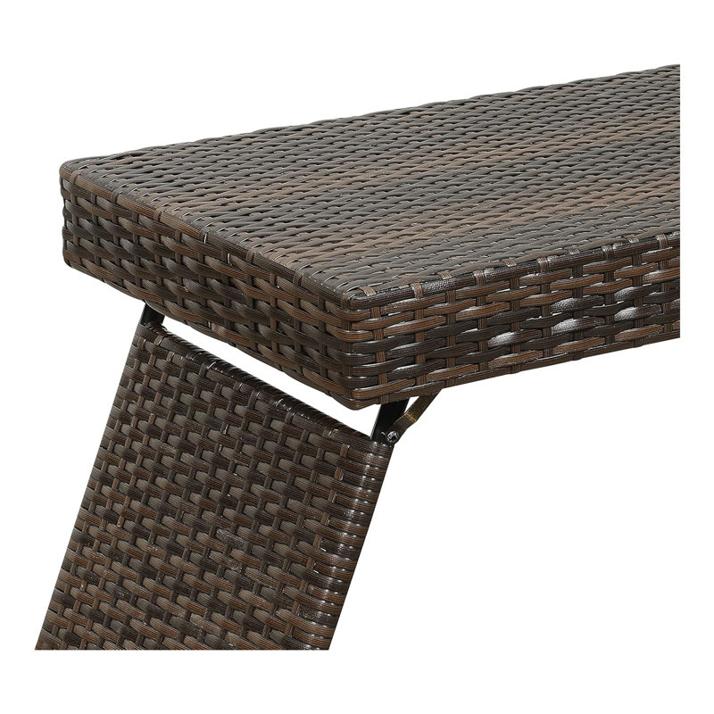 Table portable pliante en osier, brun