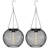 Modern Solar Mesh Globe Pendant Lights, Black Metal Hanging Spherical Lanterns with Edison Bulbs, Chain-Mounted, Indoor Outdoor-119338411