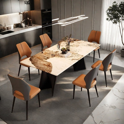 Simple light luxury luxury dining table and chair
