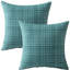 Ensemble de 2 housses de coussin et inserts tissés texturés et imperméables verts - Extérieur et intérieur 18 po x 18 po-1622991849-1665425941-1715986552
