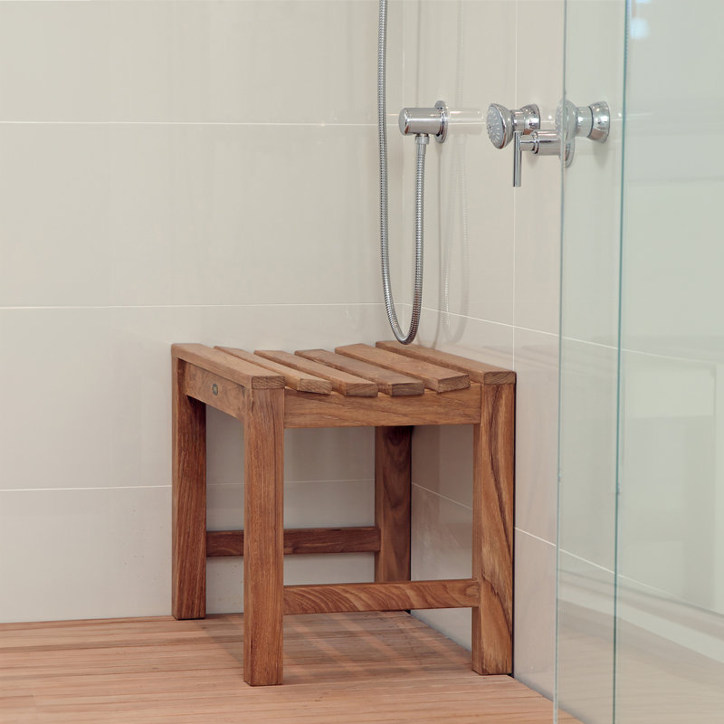 Teak Wood Curved Spa Shower Bench 24"
