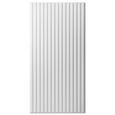 Tuile de plafond 48 po x 24 po en PVC, panneaux muraux 3D à lattes, couvre 96 pieds carrés (Ensemble de 12)