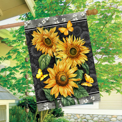 Elegant Sunflowers House Flag