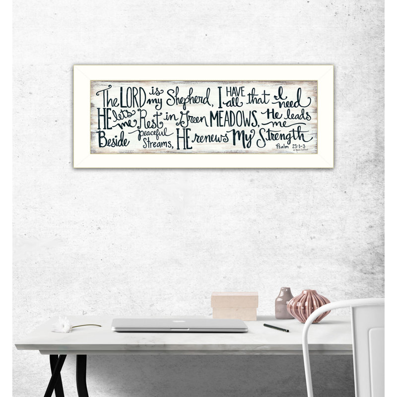 «The Lord is My Shepherd» par Annie Lapoint, reproduction d'art sur papier, Cadre blanc
