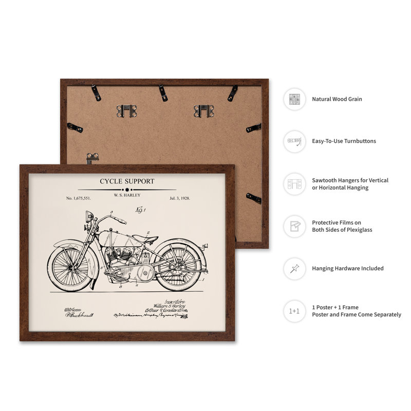 Plan de soutien de cycle, Affiche, H 12 po x l 16 po, Encadrement brun
