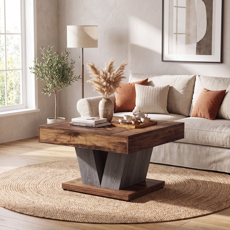 Table basse 31,5 ", Brun rustique / noir