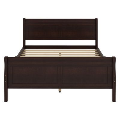 Wooden Platform Bed with Headboard and Footboard