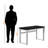 Lovy Black Finish Height Adjustable Computer Desk With Metal Leg, 29.25" H X 46.98" W X 23.56" D