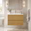 Meuble-lavabo flottant mural 36 po avec lavabo en céramique, noyer naturel, bois massif 36 po-102714177-102714183