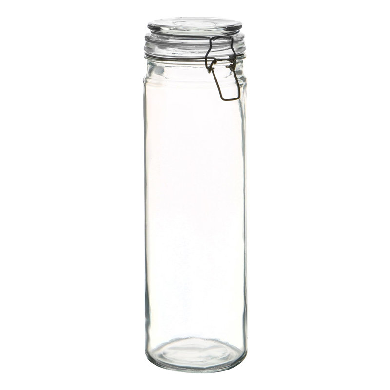 Argon Tableware - Glass Spaghetti Jars, White/Clear