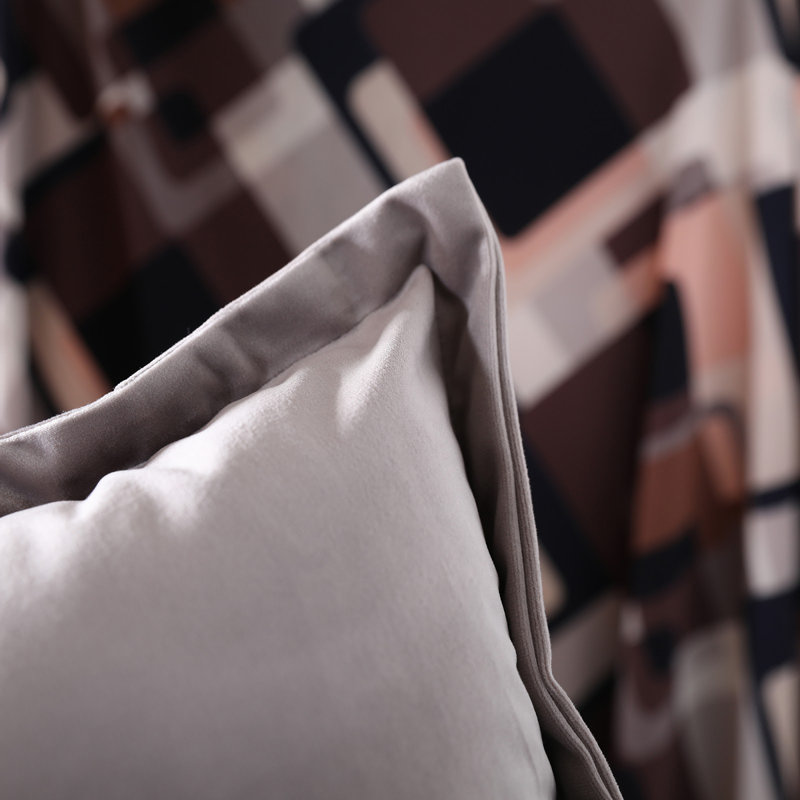 Cleo Square Throw Pillow Cover, Grey