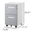 3 Drawer Mobile Locking File Cabinet, Rolling Filing Cabinet For Letter/a4 Size With 5 Wheels,grey 