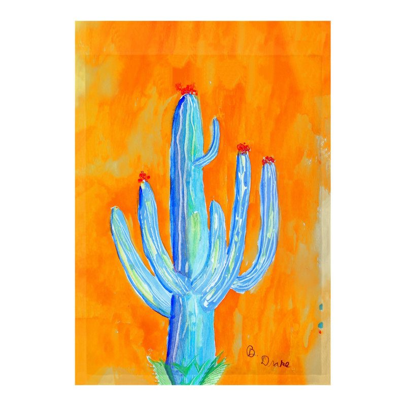 Drapeau de jardin 2 côtés tall cactu, H 18 po x l 12,5 po