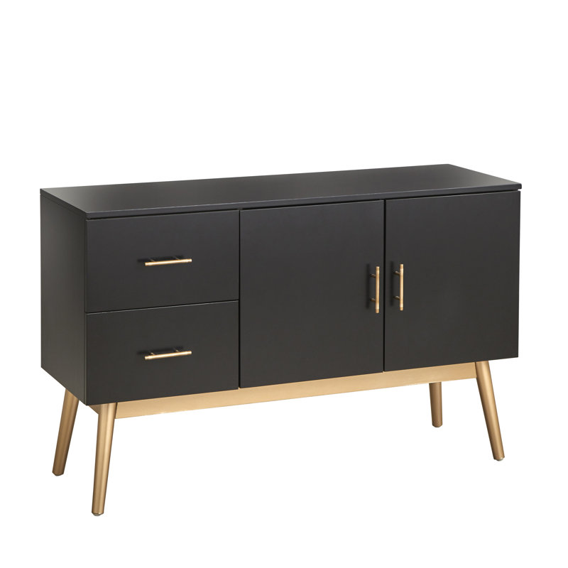 47.25'' Wide 2 Drawer Buffet Cabinet, Black