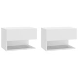 vidaXL Wall-mounted Bedside Cabinet Floating Nightstand Bedroom Storage Unit