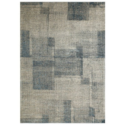 Tapis gris / gris anthracite tissé à plat en polyester / acrylique Izabelle