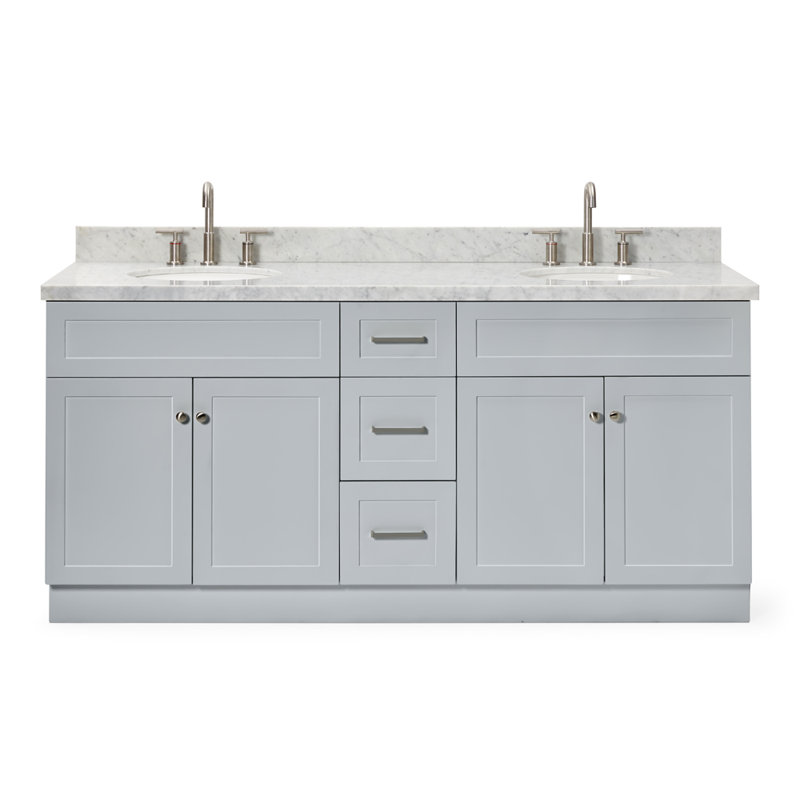 Ensemble de meuble-lavabo double 73 po Abell, gris